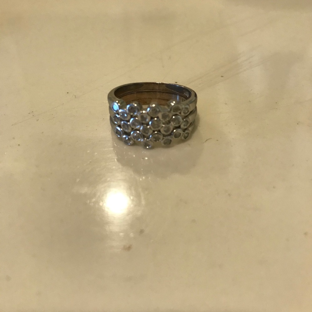 Sterling Silver 925 Stackable Ring With Cz Stone - image 1